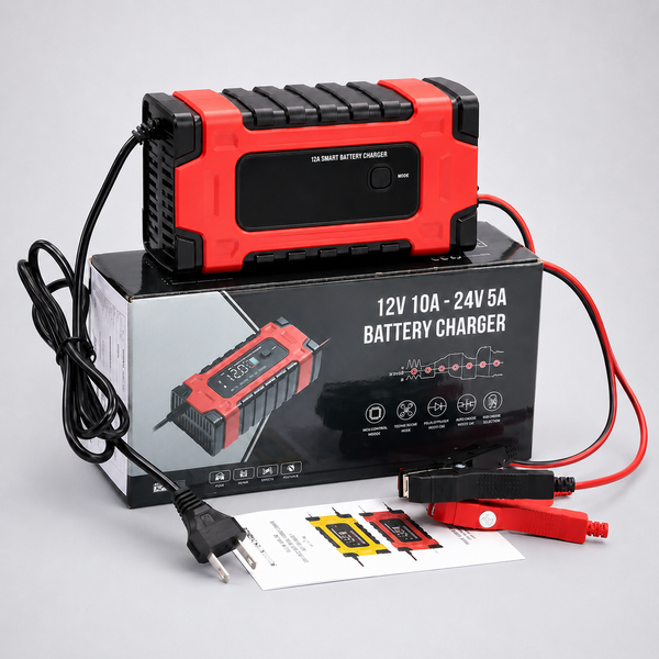 Імпульсний автоматичний зарядний пристрій 12V 10A - 24V 5A, для акумуляторів  AGM, GEL, SLA, EFB, LiFePO4 1224 фото