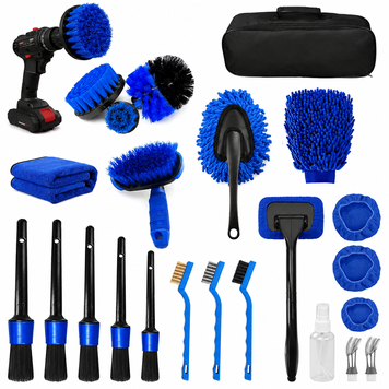 Набор для химчистки автомобиля 23 предмета в комплекте для уборки авто Синий 8871 фото