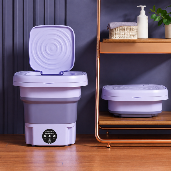 Стиральная машина портативная Mini Folding Washing Machine, складная мини стиралка для вещей Фиолетовая 81120 фото