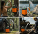 Портативный душ аккумуляторный с кнопкой для остановки воды 7800 mAh с датчиком температуры USB Оранжевый 9100 фото 6