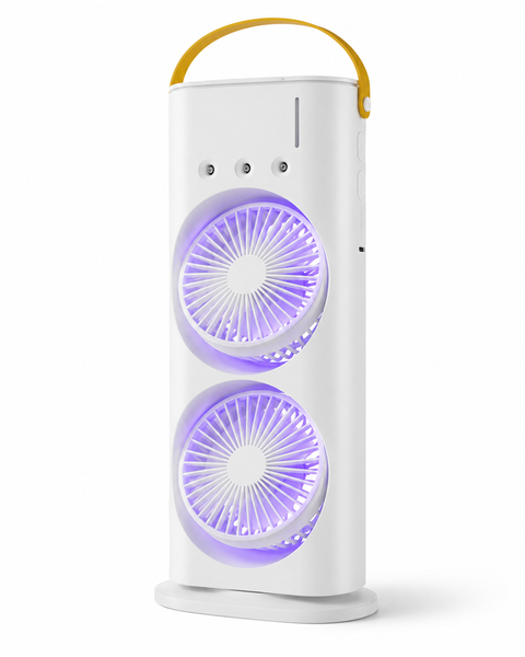 Аккумуляторный вентилятор кондиционер с увлажнителем настольный 2500mAh Белый 66124 фото
